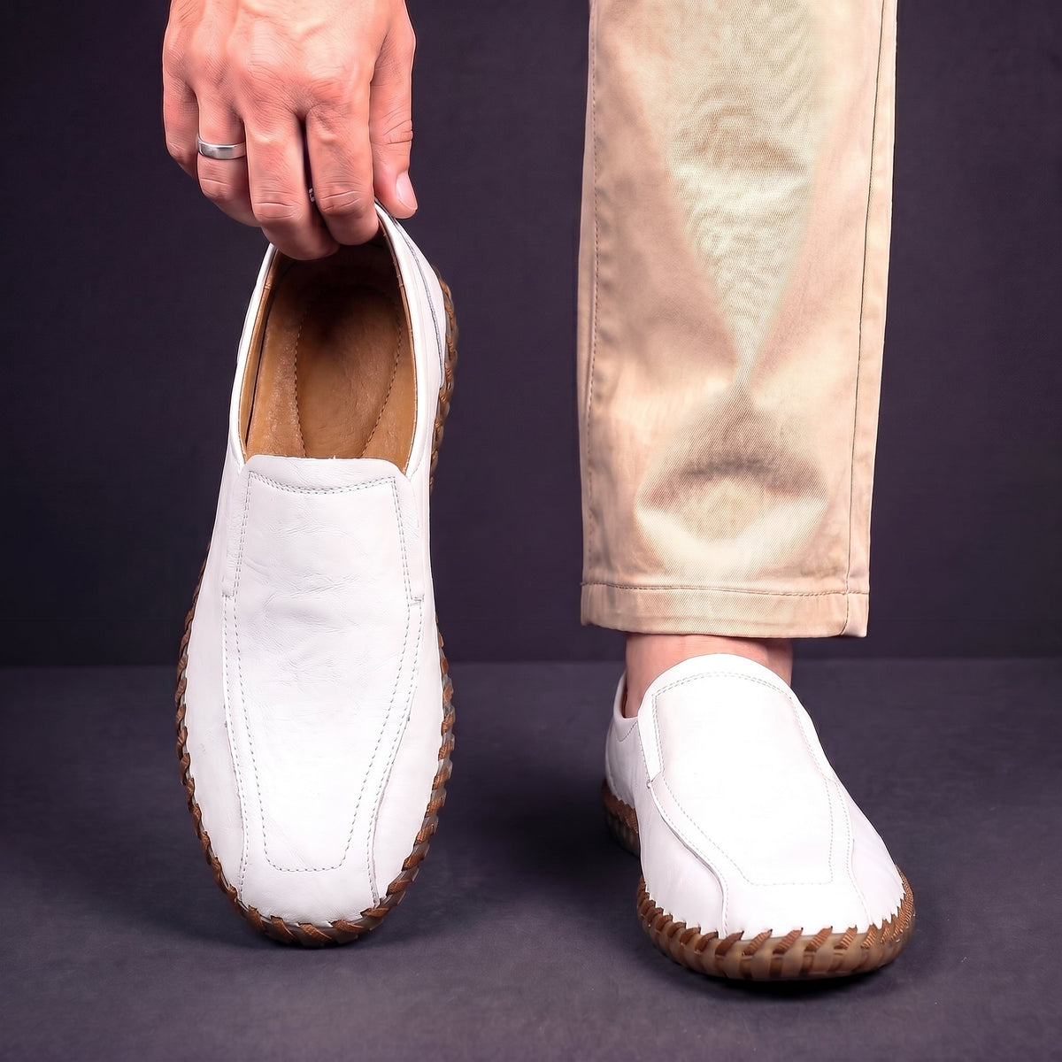 Herren Loafer Slip-On gewebte Kantenverzierung gepolstert 12