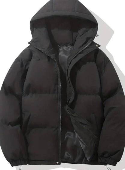 Winterjacke Damen Warme Gesteppte Puffer Stehkragen Outdoorjacke - Schwarz