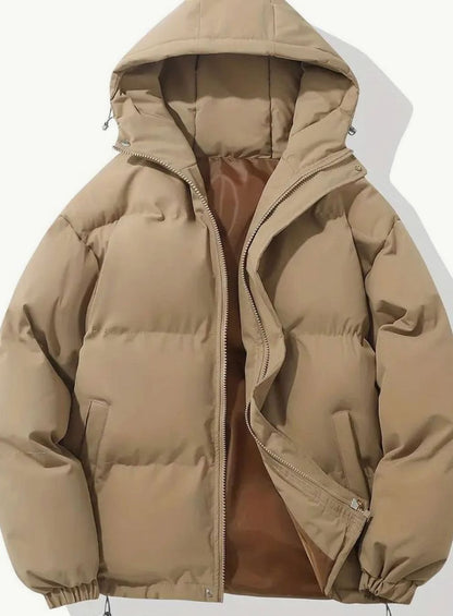 Winterjacke Damen Warme Gesteppte Puffer Stehkragen Outdoorjacke - Khaki