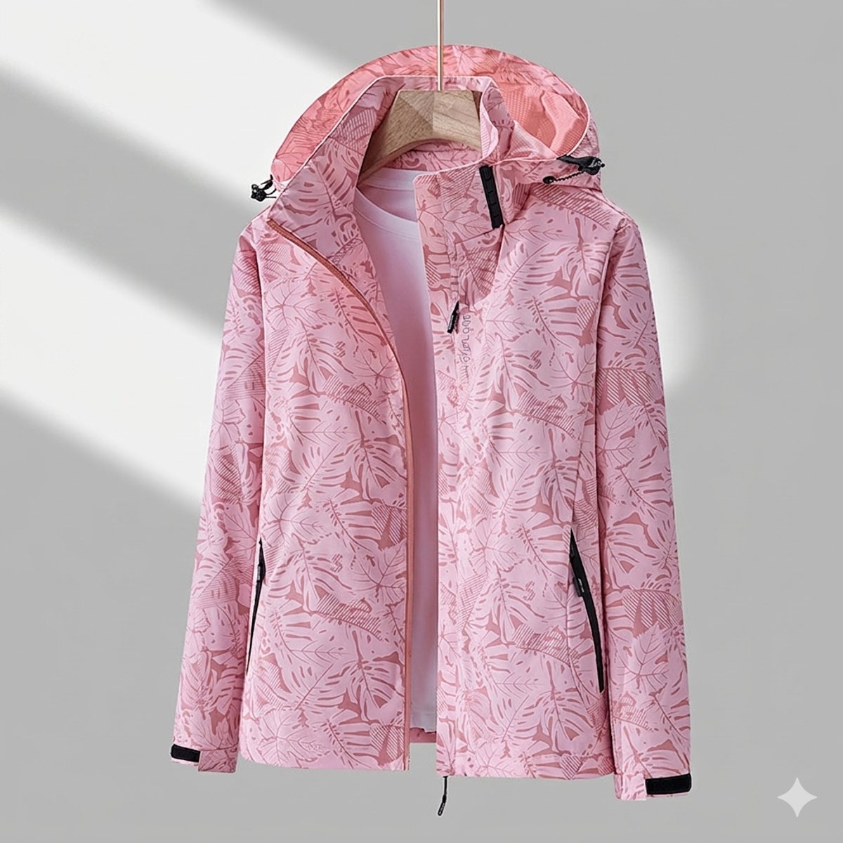 Winterjacke Damen Wasserdichte Gefütterte Outdoorjacke mit Kapuze - Rosa