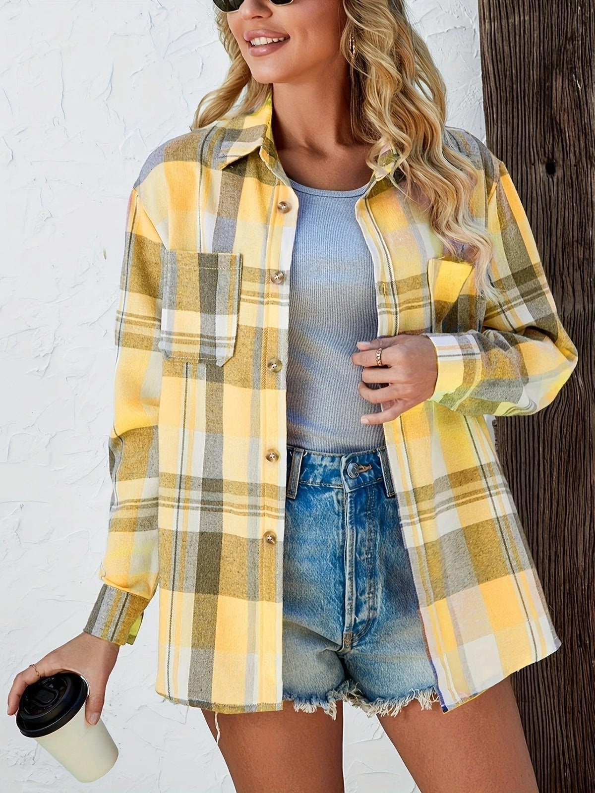 Cardiganhemd Damen | Kariertes Muster & Lockere Passform 10